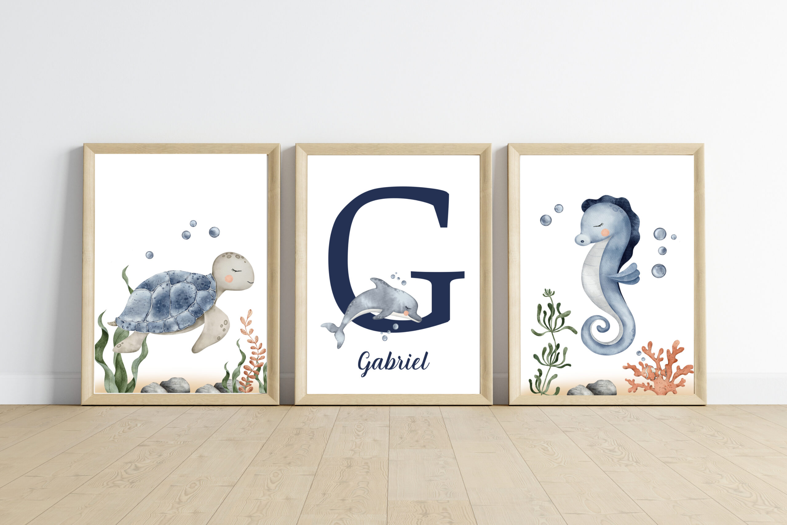 Affiches Prénom - Animaux marins