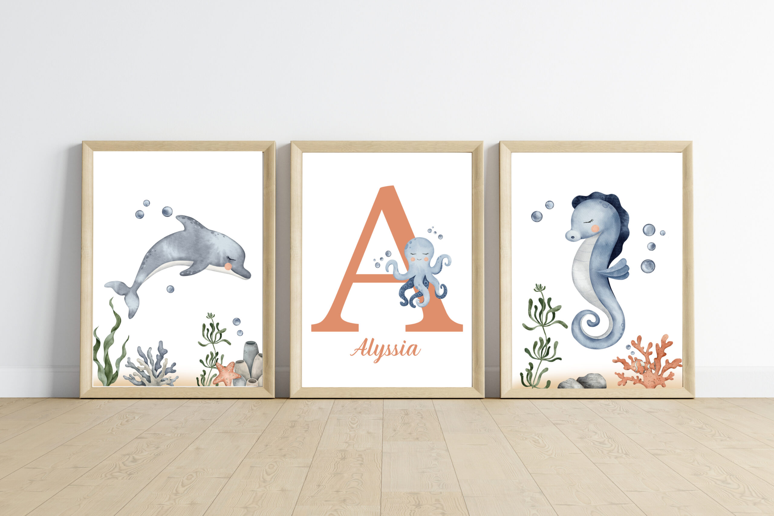 Affiches Prénom - Animaux marins