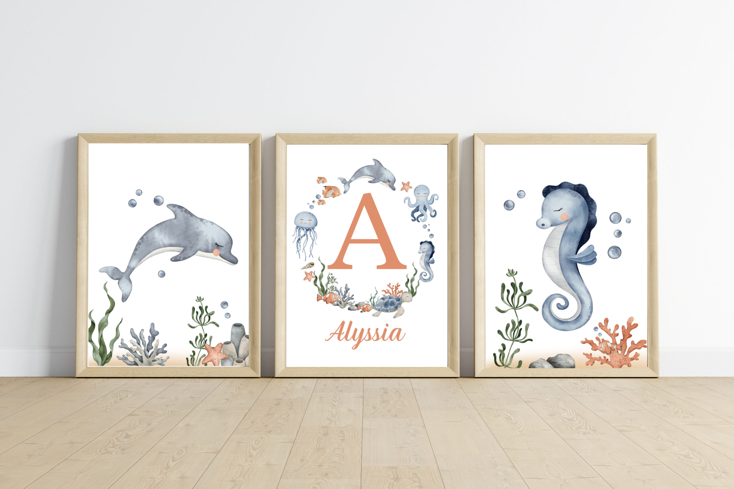 Affiches Prénom - Animaux marins