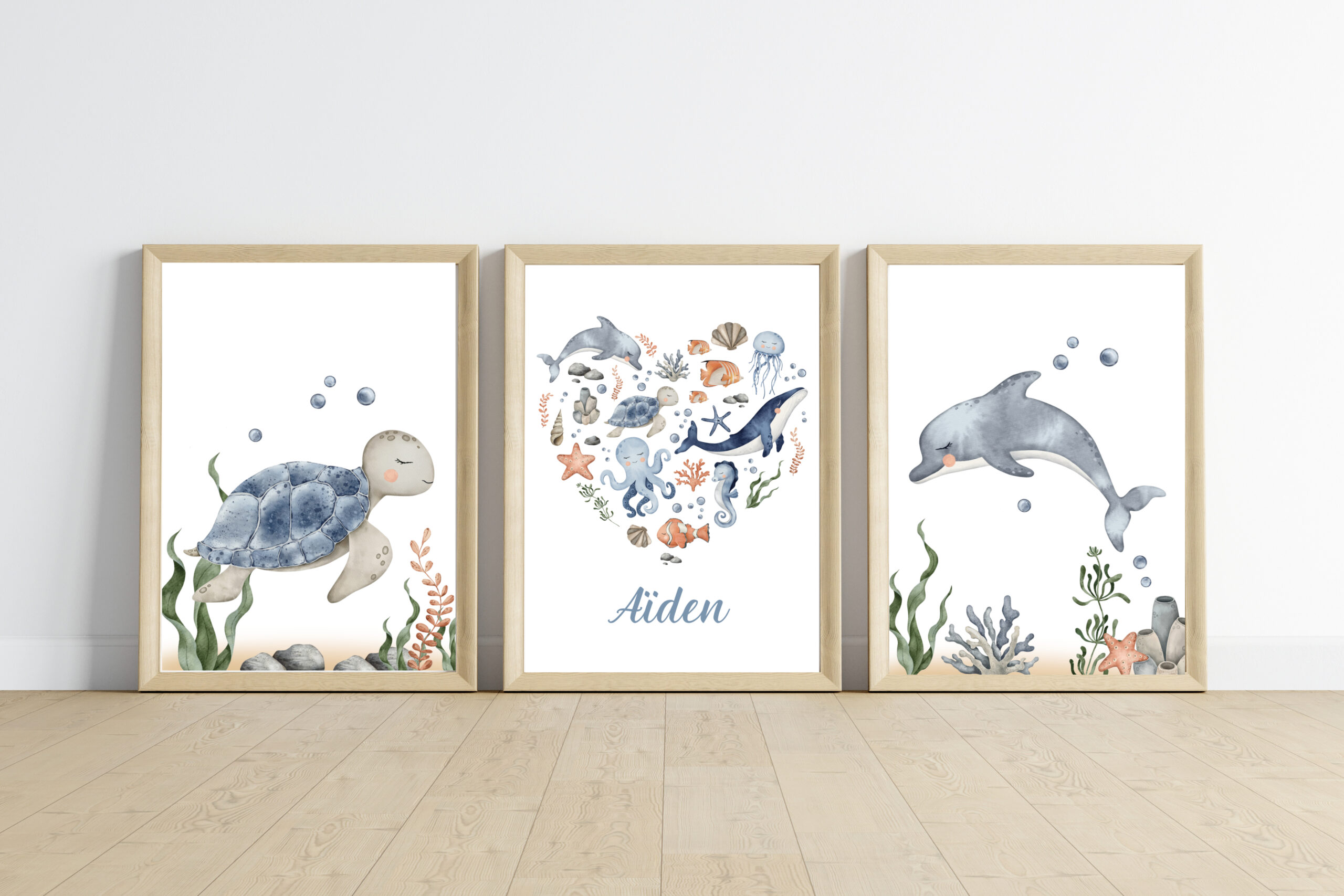 Affiches Prénom - Animaux marins