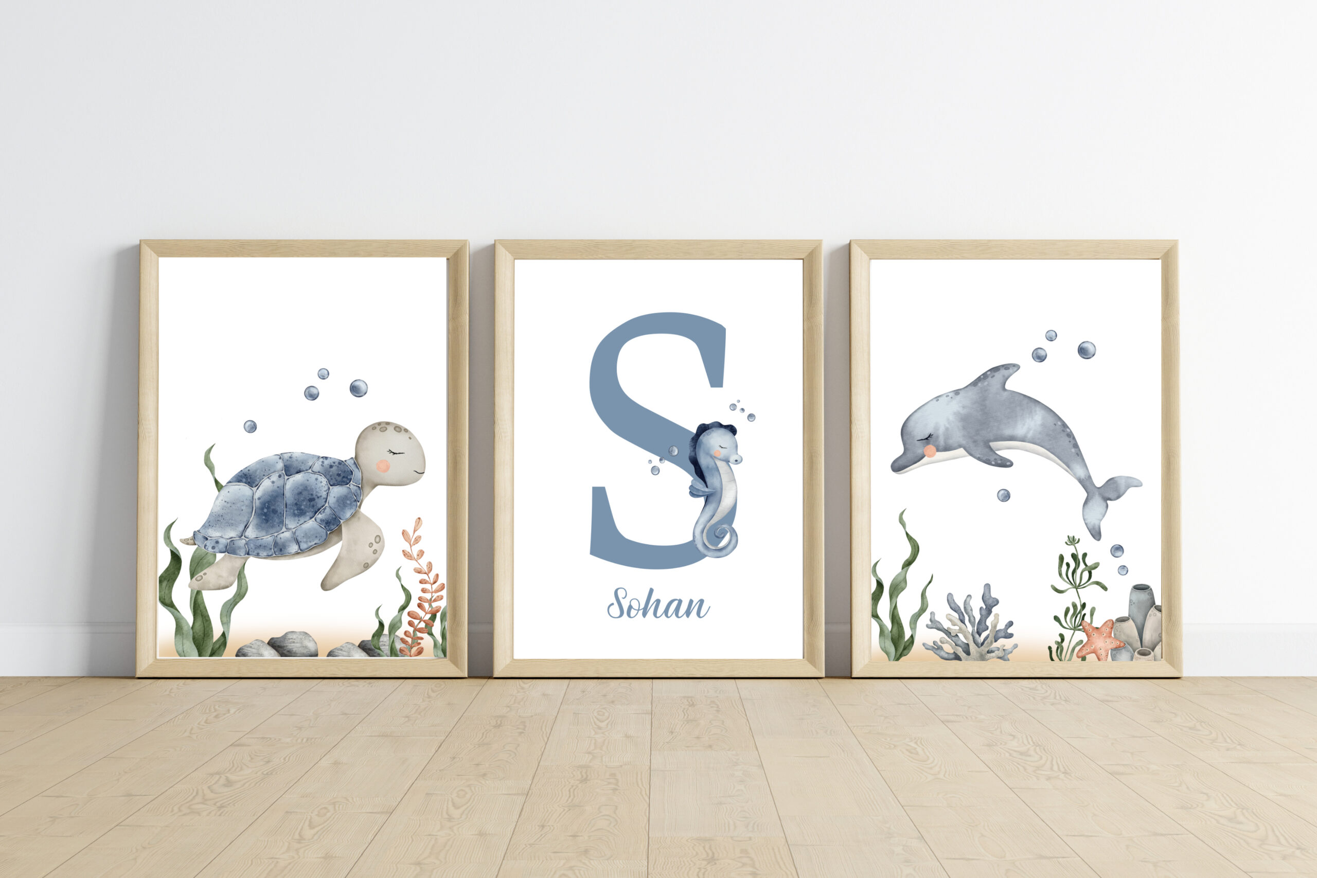 Affiches Prénom - Animaux marins