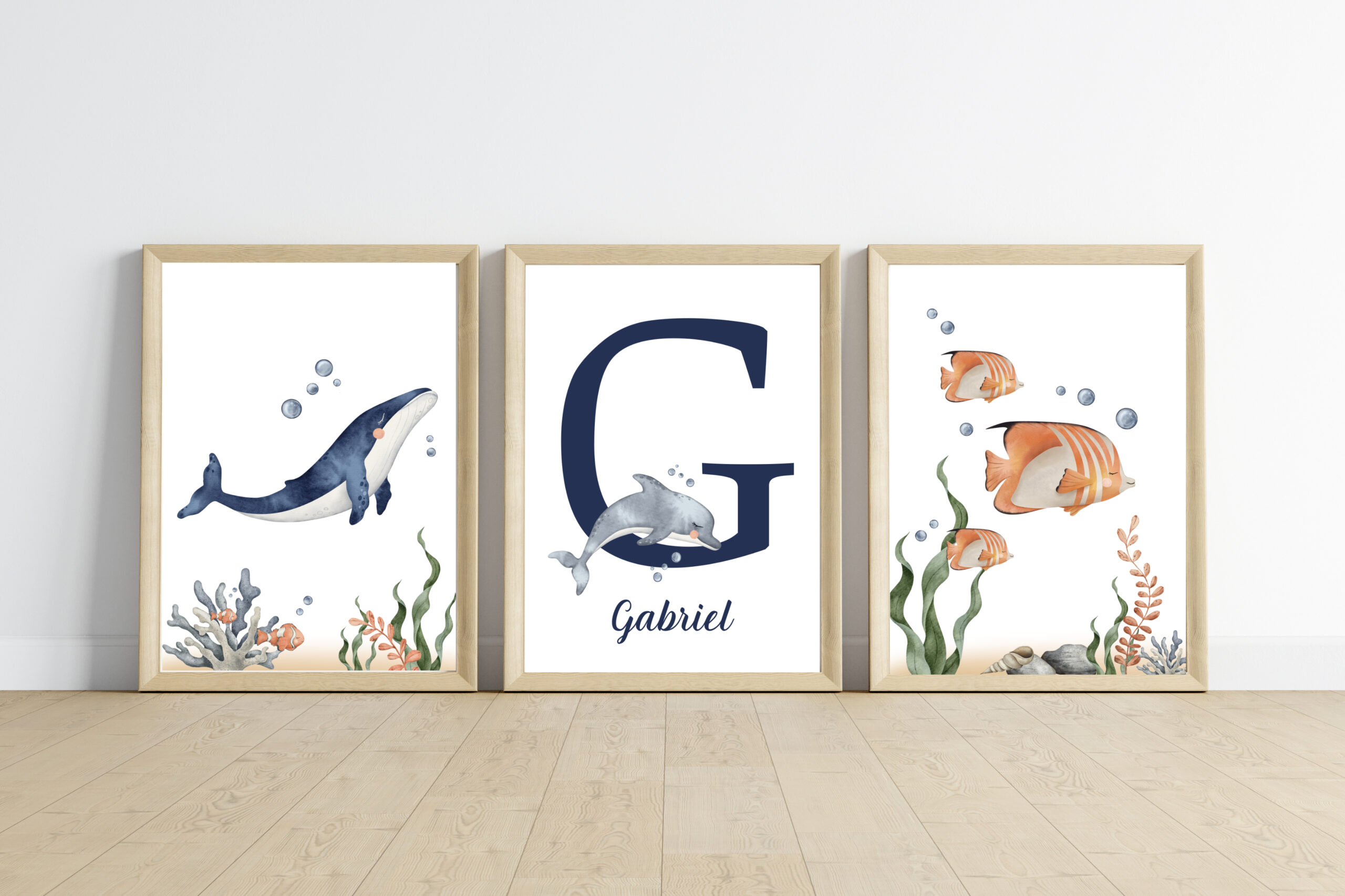 Affiches Prénom - Animaux marins