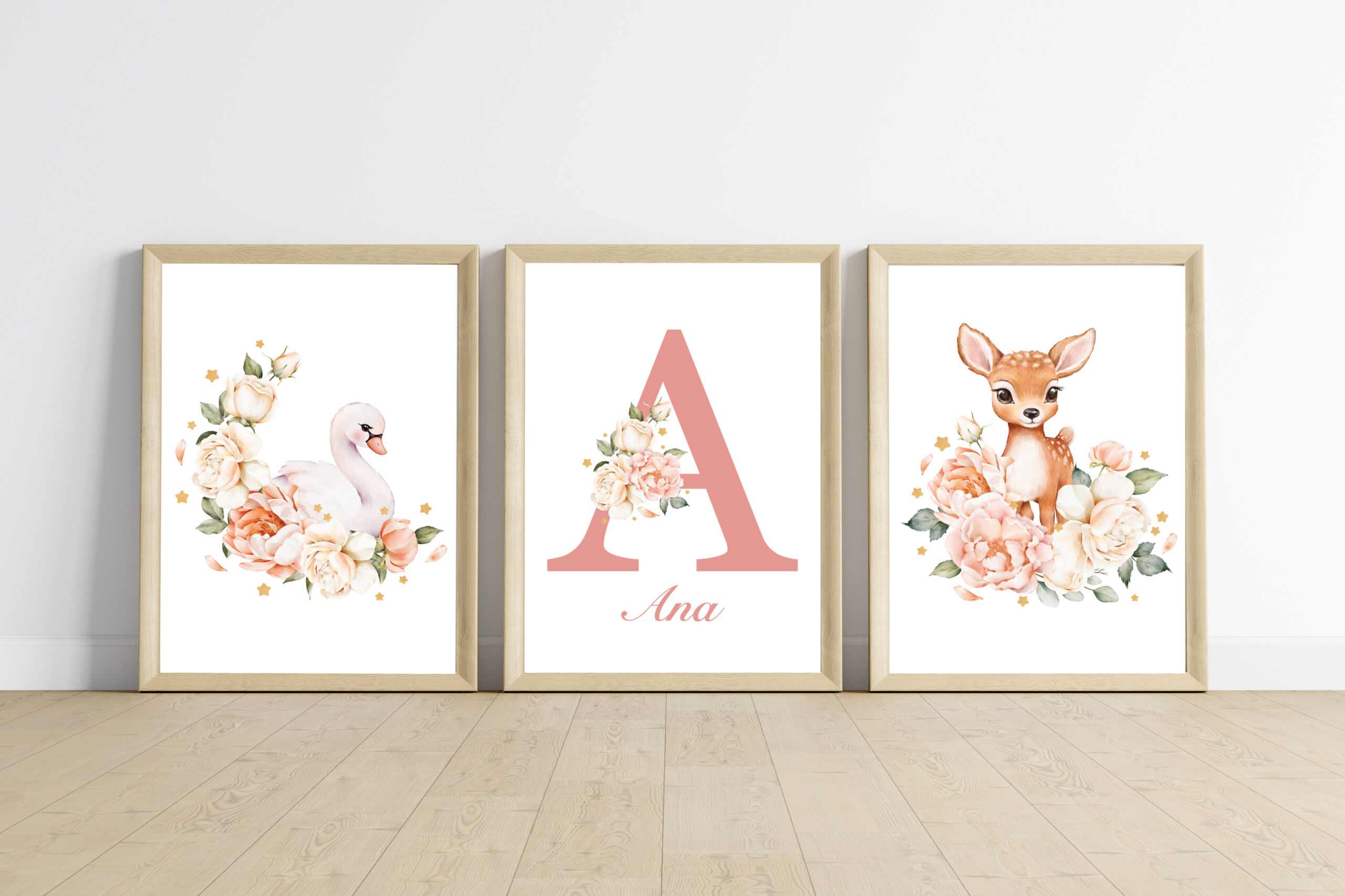 Affiches Prénom - Animaux en fleurs