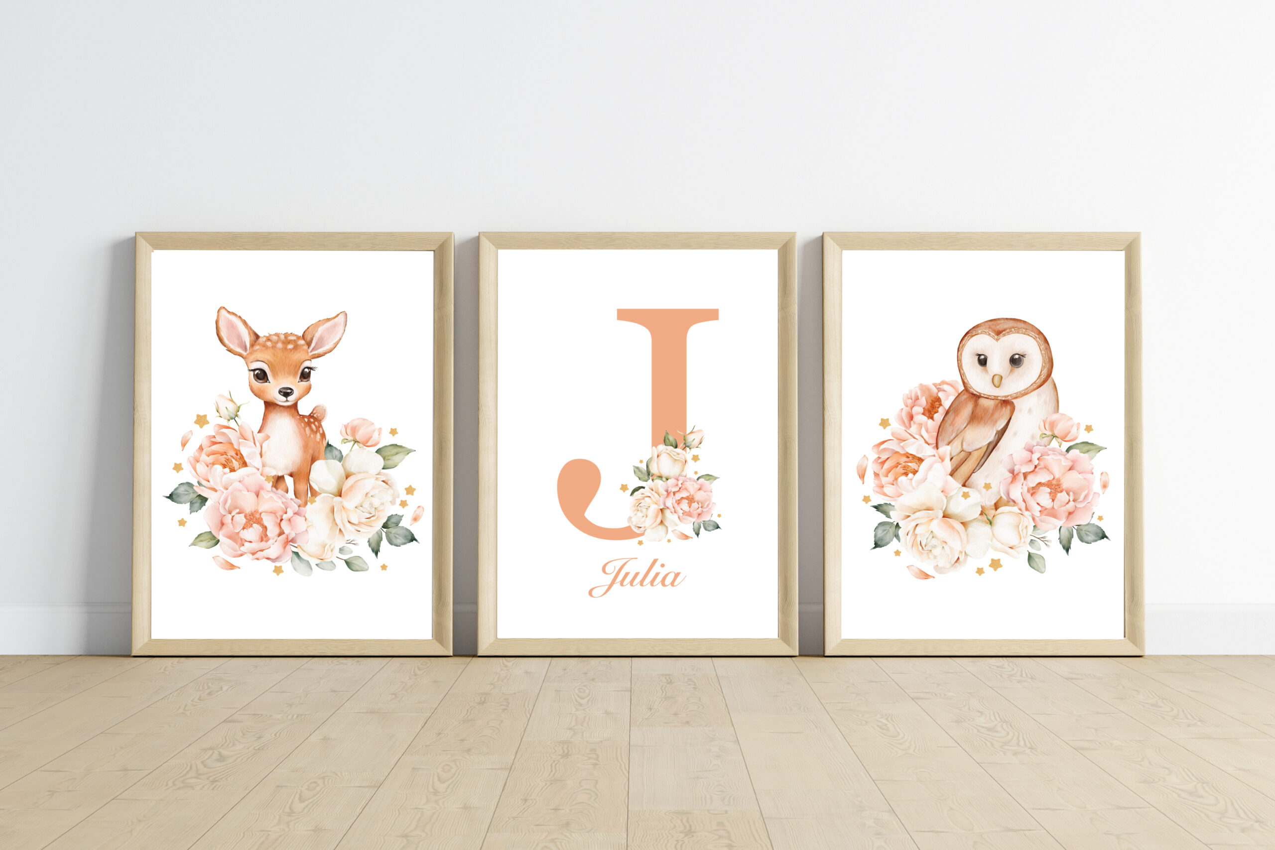 Affiches Prénom - Animaux en fleurs