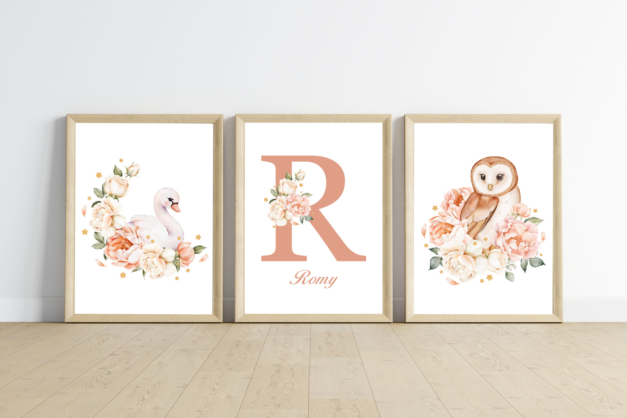 Affiches Prénom - Animaux en fleurs