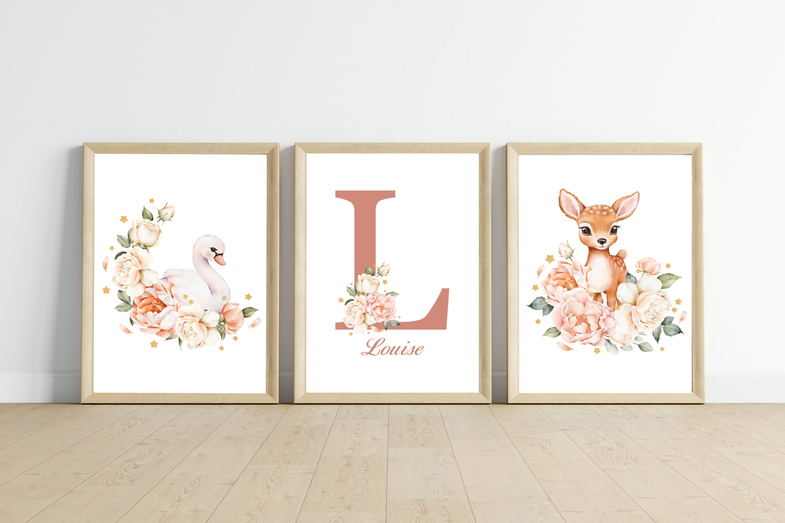 Affiches Prénom - Animaux en fleurs