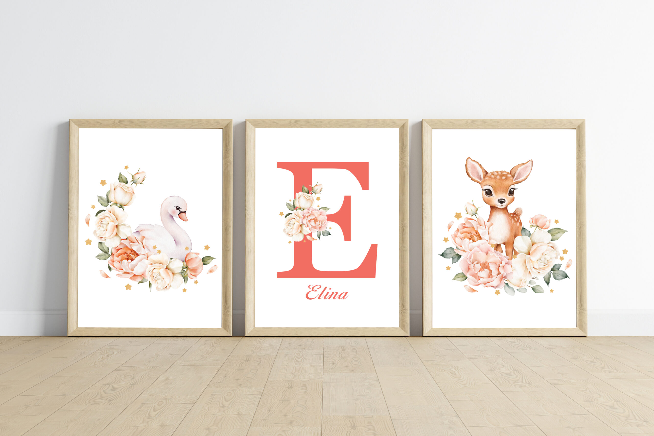 Affiches Prénom - Animaux en fleurs