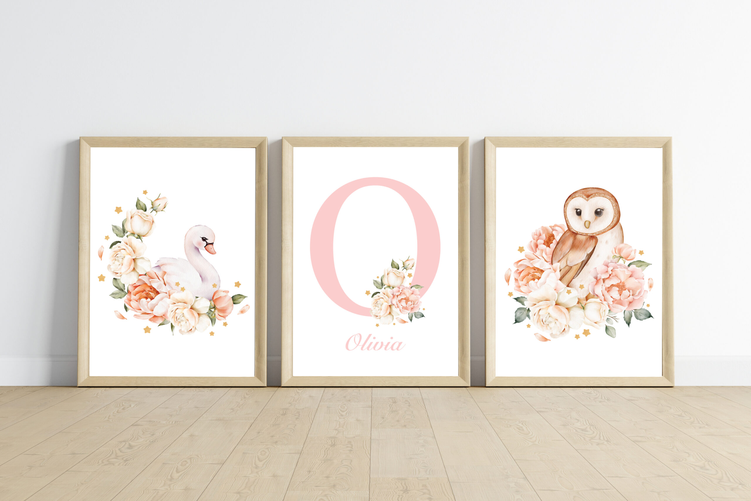 Affiches Prénom - Animaux en fleurs