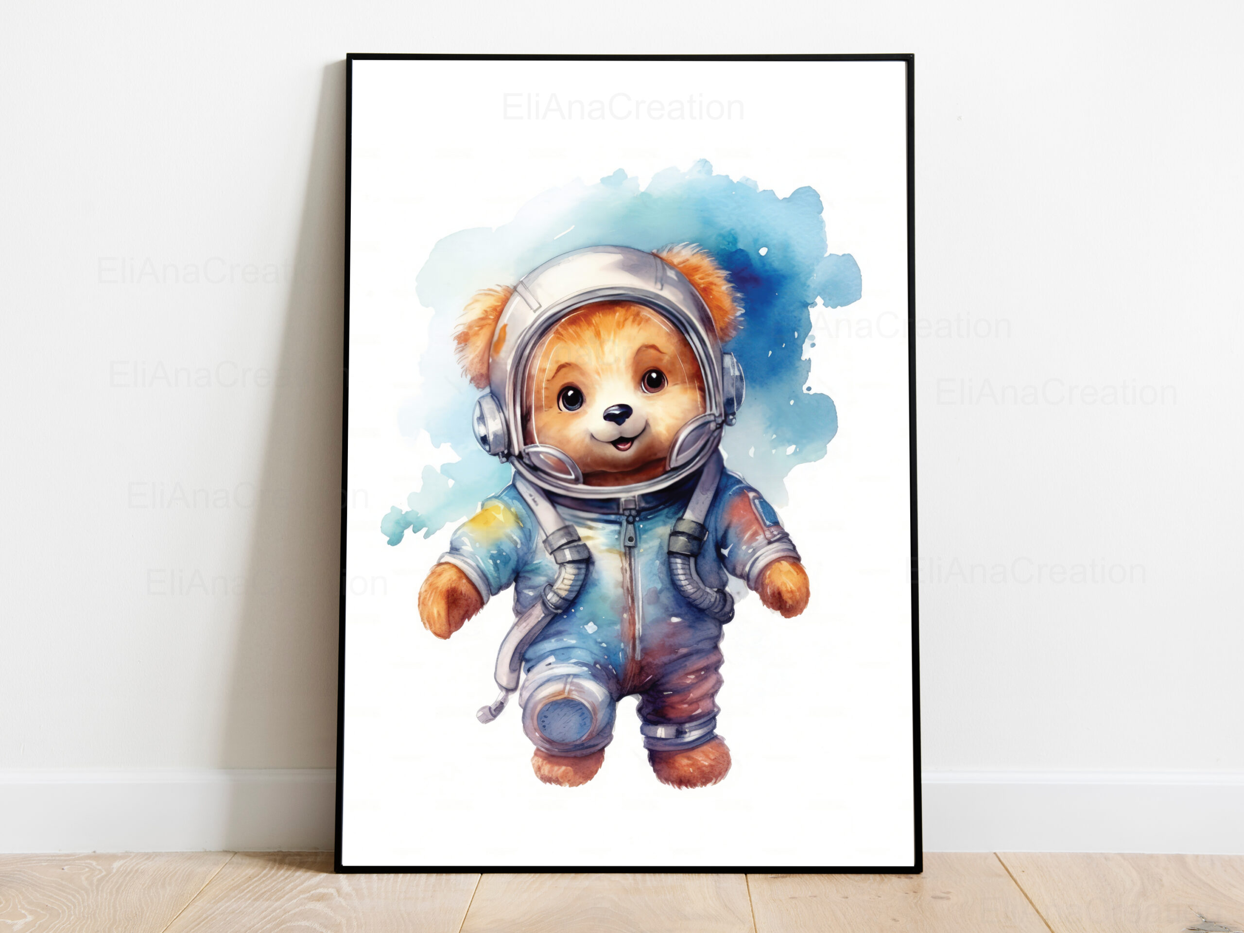 Affiches Prénom - Oursons astronautes