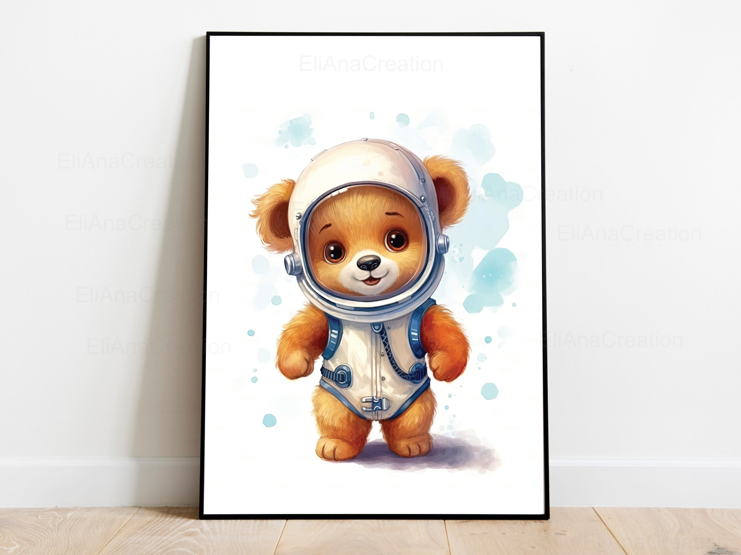 Affiches Prénom - Oursons astronautes