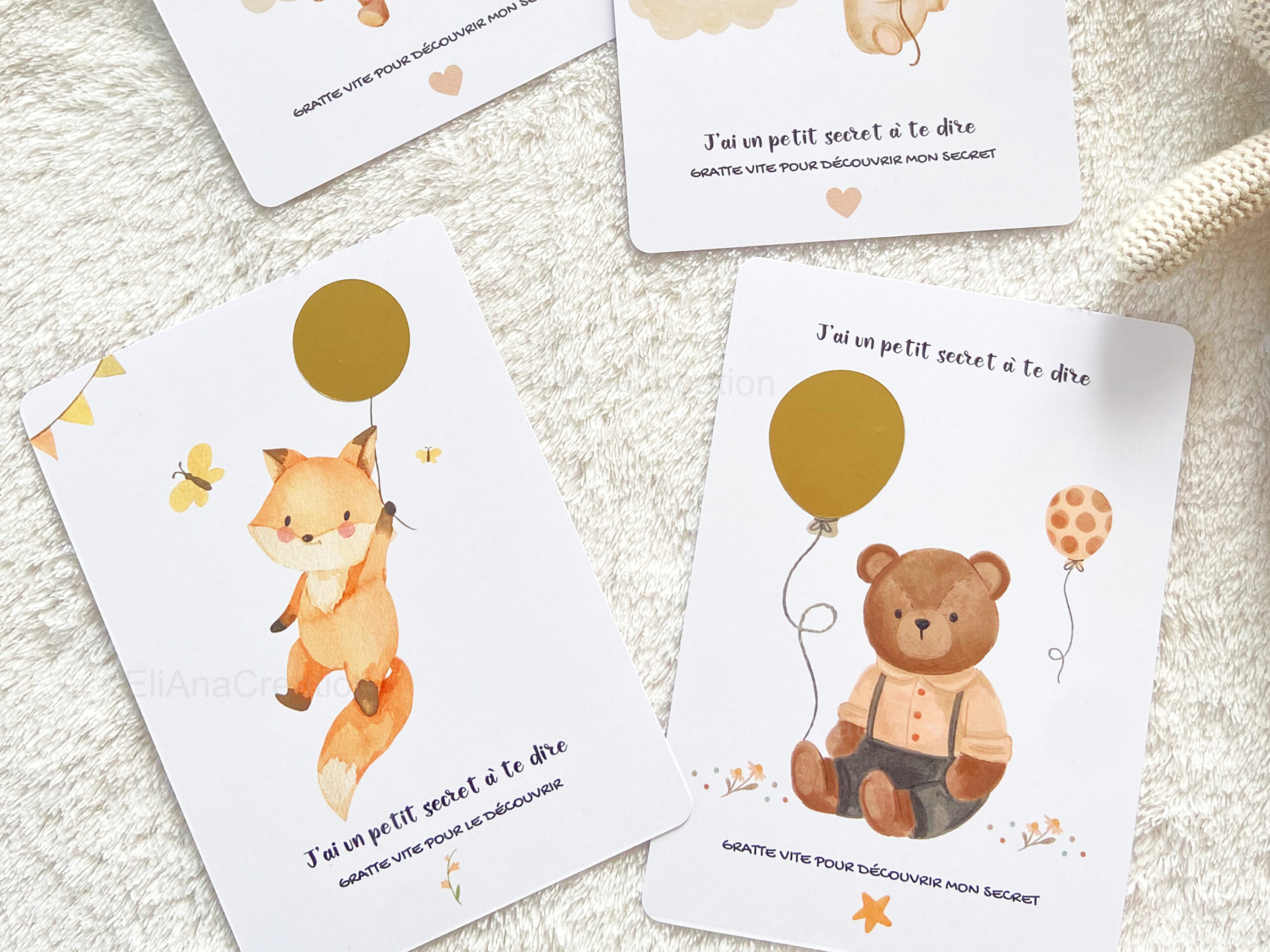 Cartes à gratter animaux