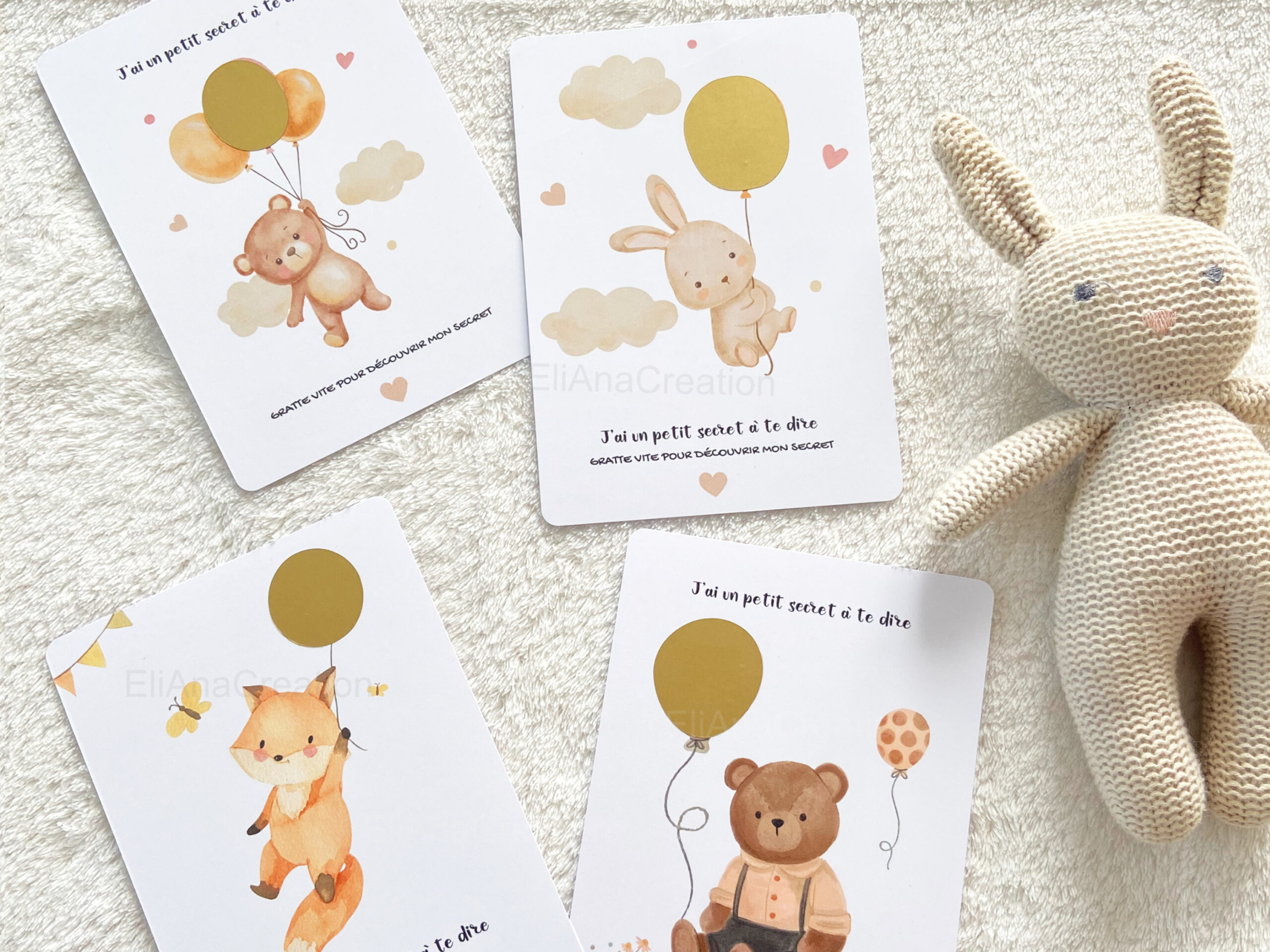 Cartes à gratter animaux