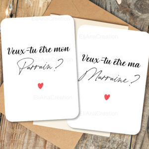 Cartes demande Parrain & Marraine