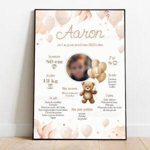 Affiche anniversaire thème ourson