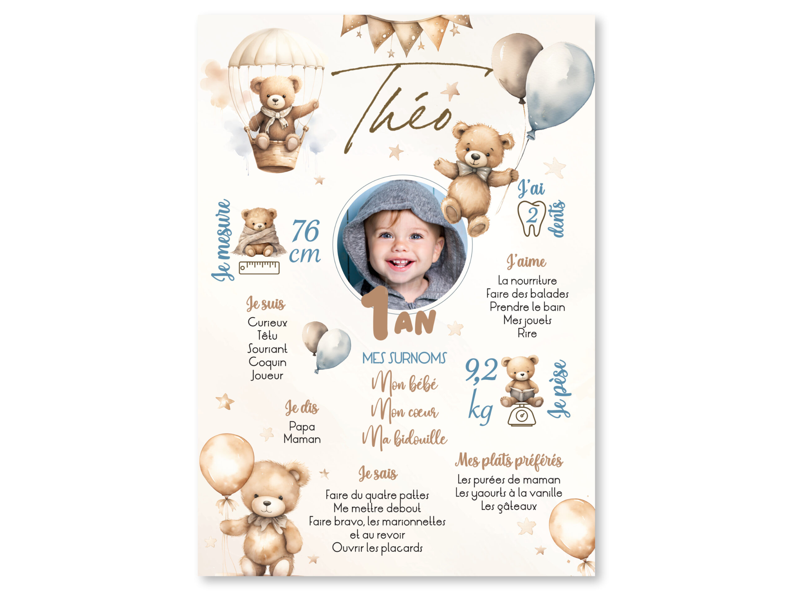 Affiche Anniversaire Ourson