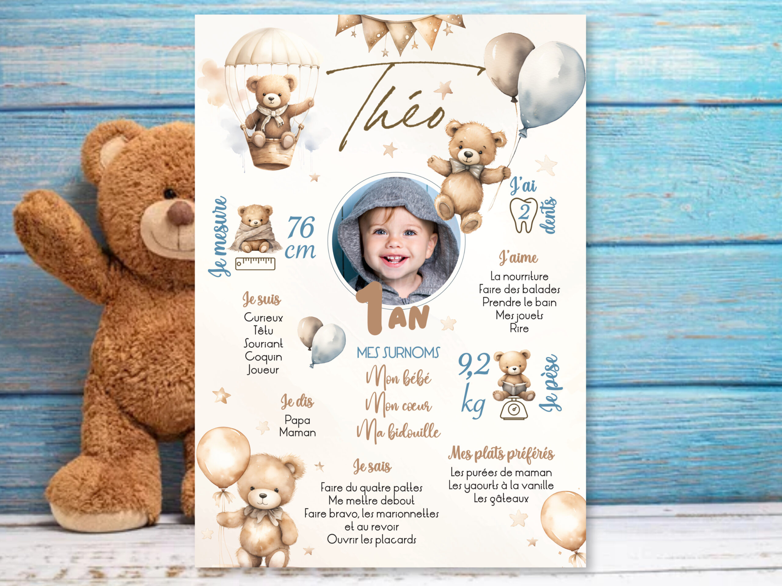 Affiche Anniversaire Ourson