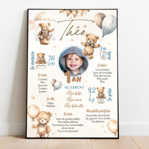 Affiche Anniversaire Ourson