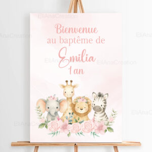 affiche bienvenue personnalisée - Thème Jungle