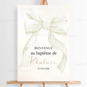 Affiche Bienvenue - Thème Noeud beige