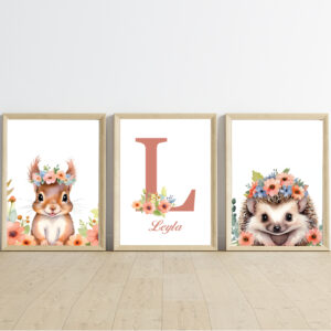 Affiches prénom personnalisées - Animaux de la Forêt