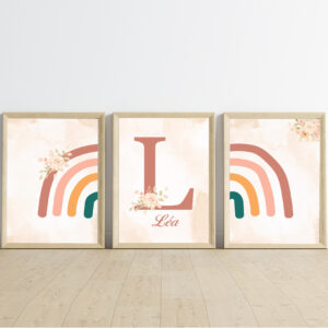 Affiches prénom personnalisées - Arc-en-Ciel