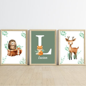 Affiches prénom personnalisées - renard