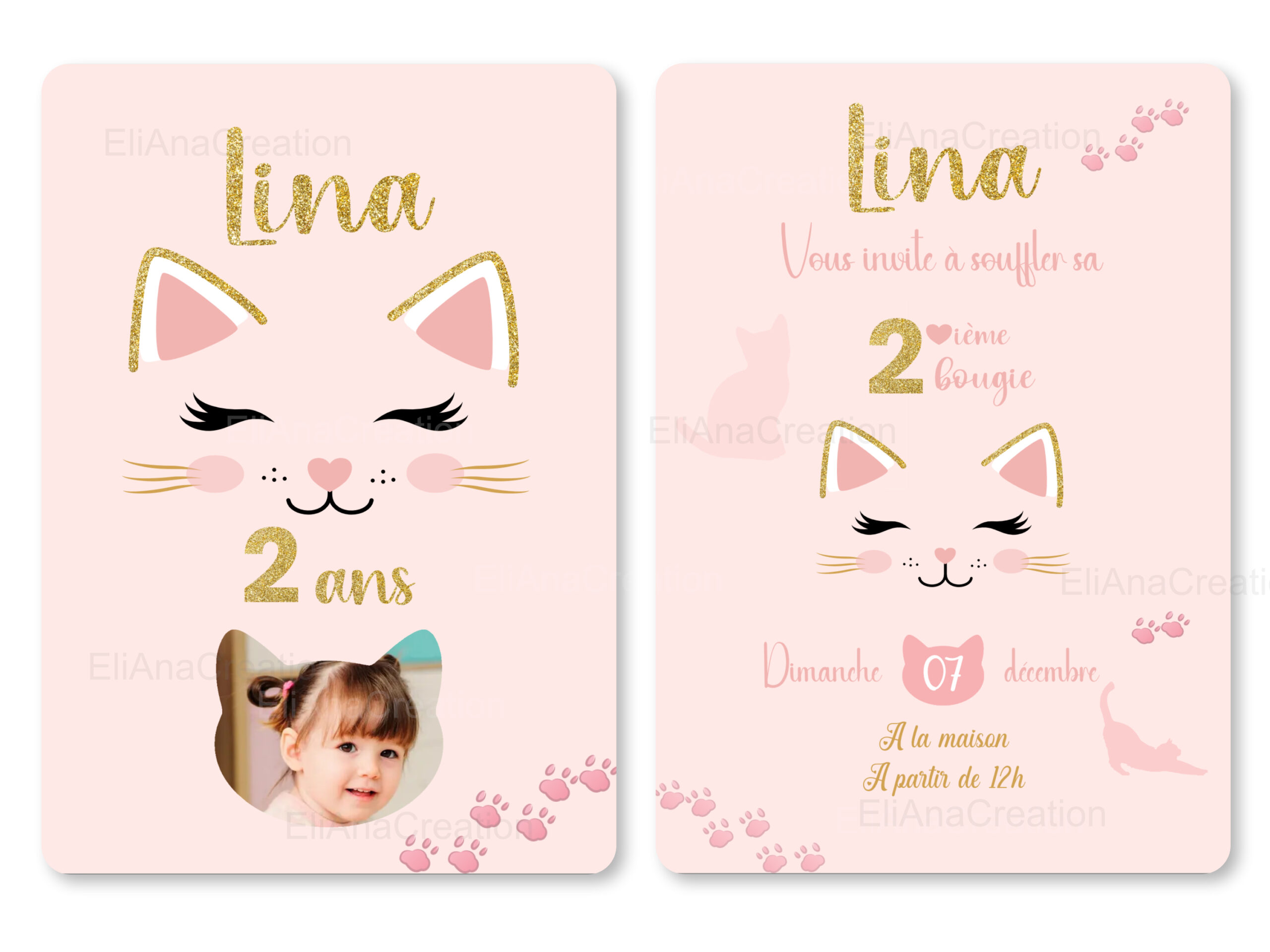 Invitation - Thème Chat