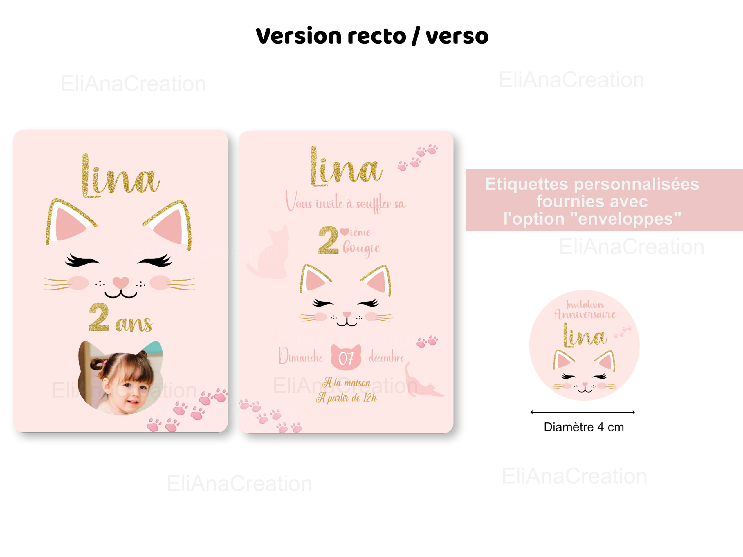 Invitation - Thème Chat