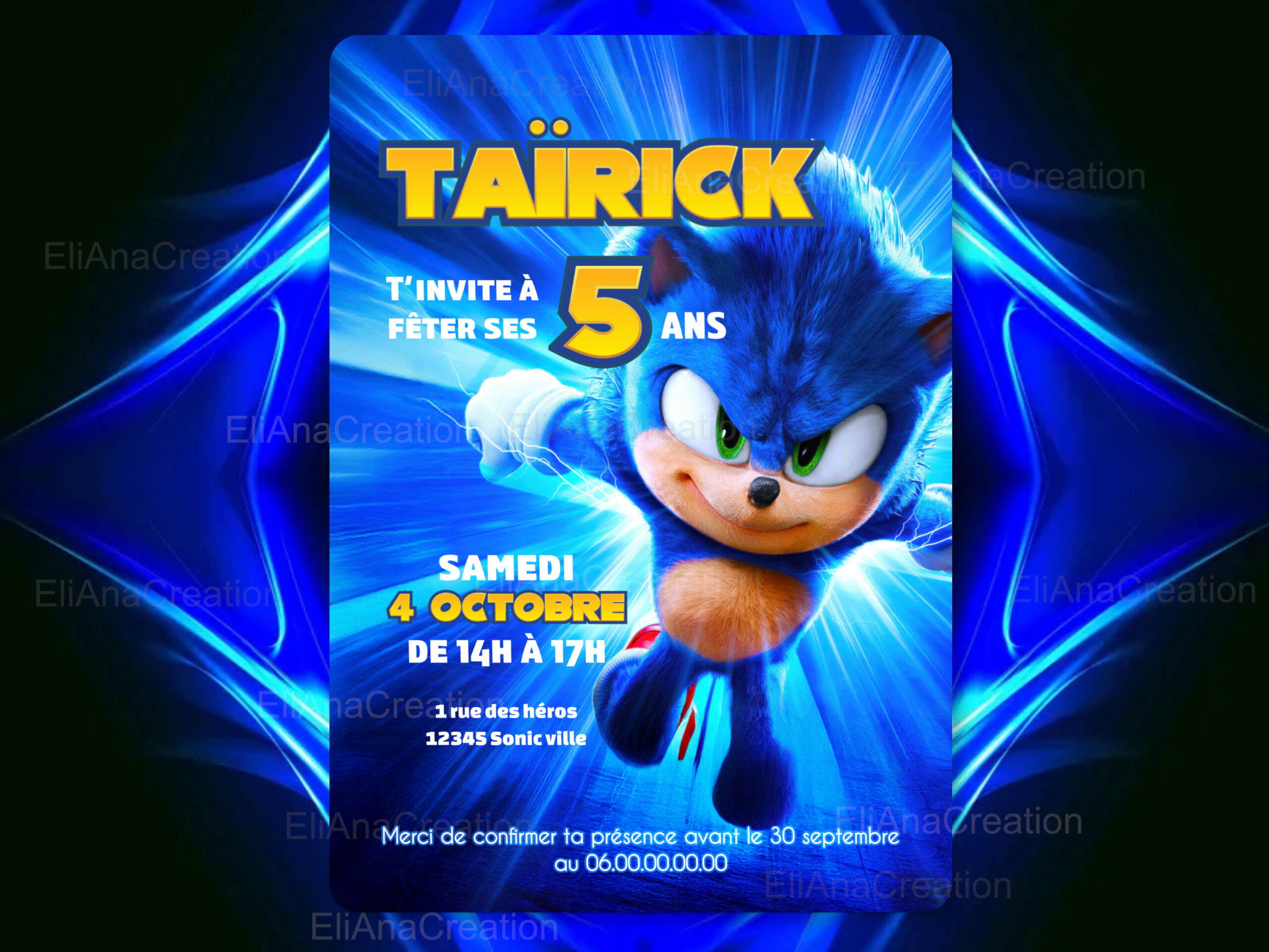 Invitation - Thème Sonic