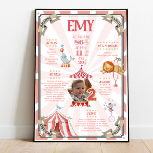 Affiche anniversaire - Thème Cirque
