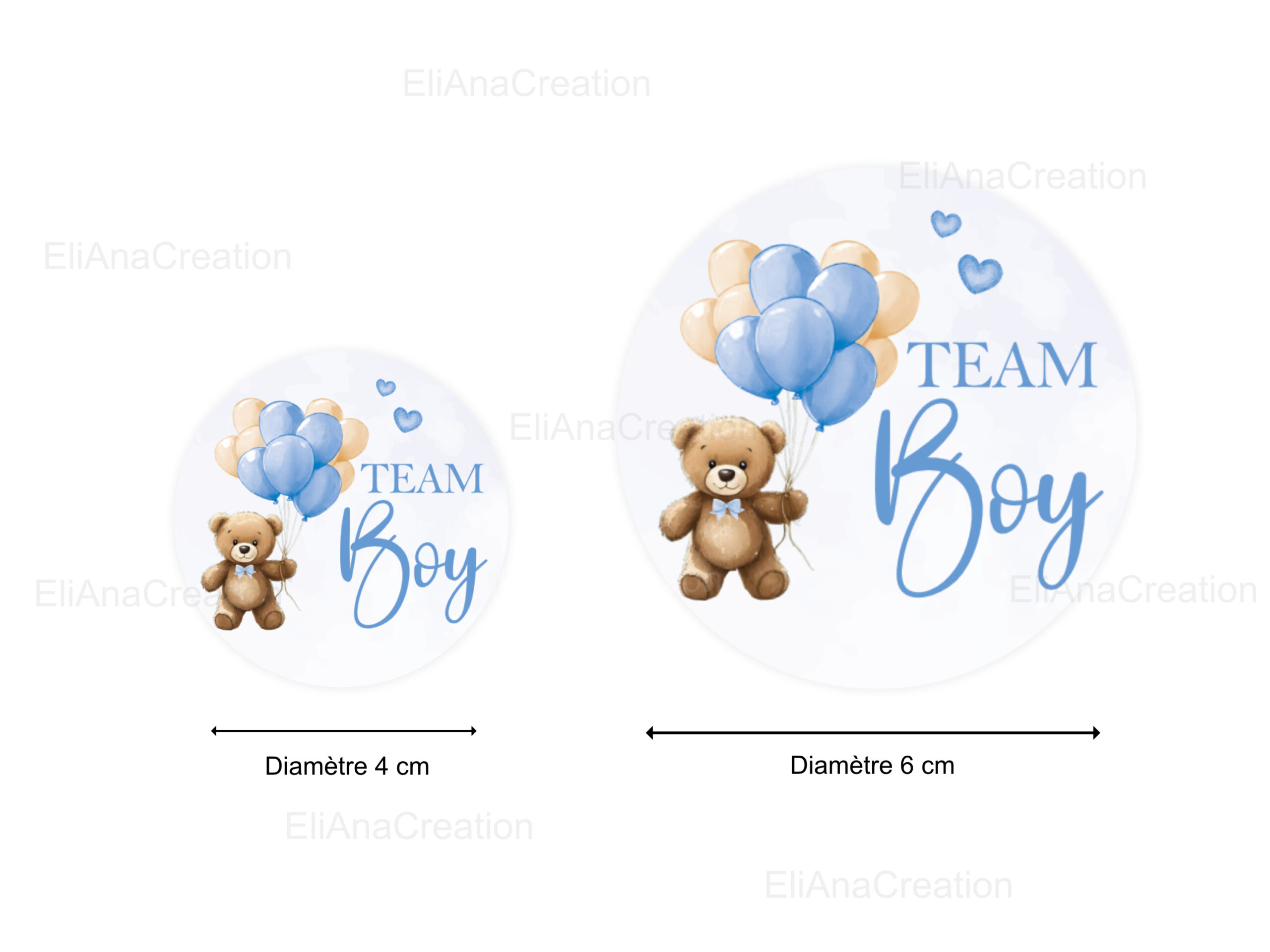 Sticker rond - Ourson bleu