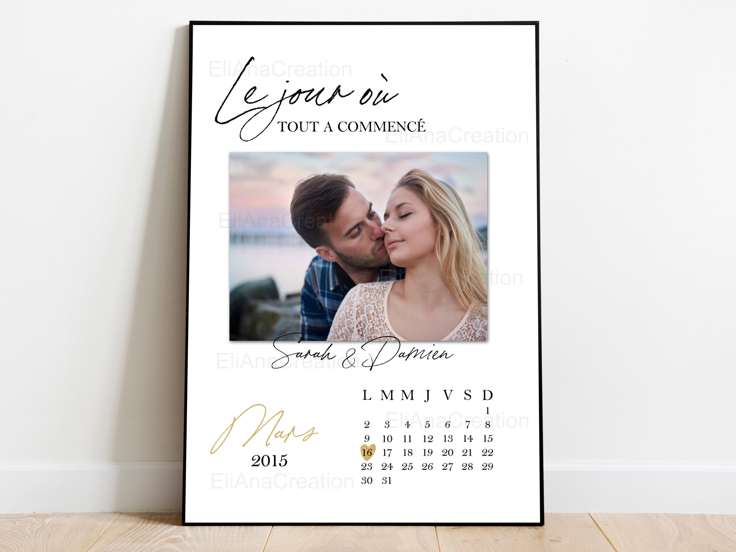 Affiche Couple ou Famille à Personnaliser - Le Jour où nous nous sommes dit Oui – Image 5