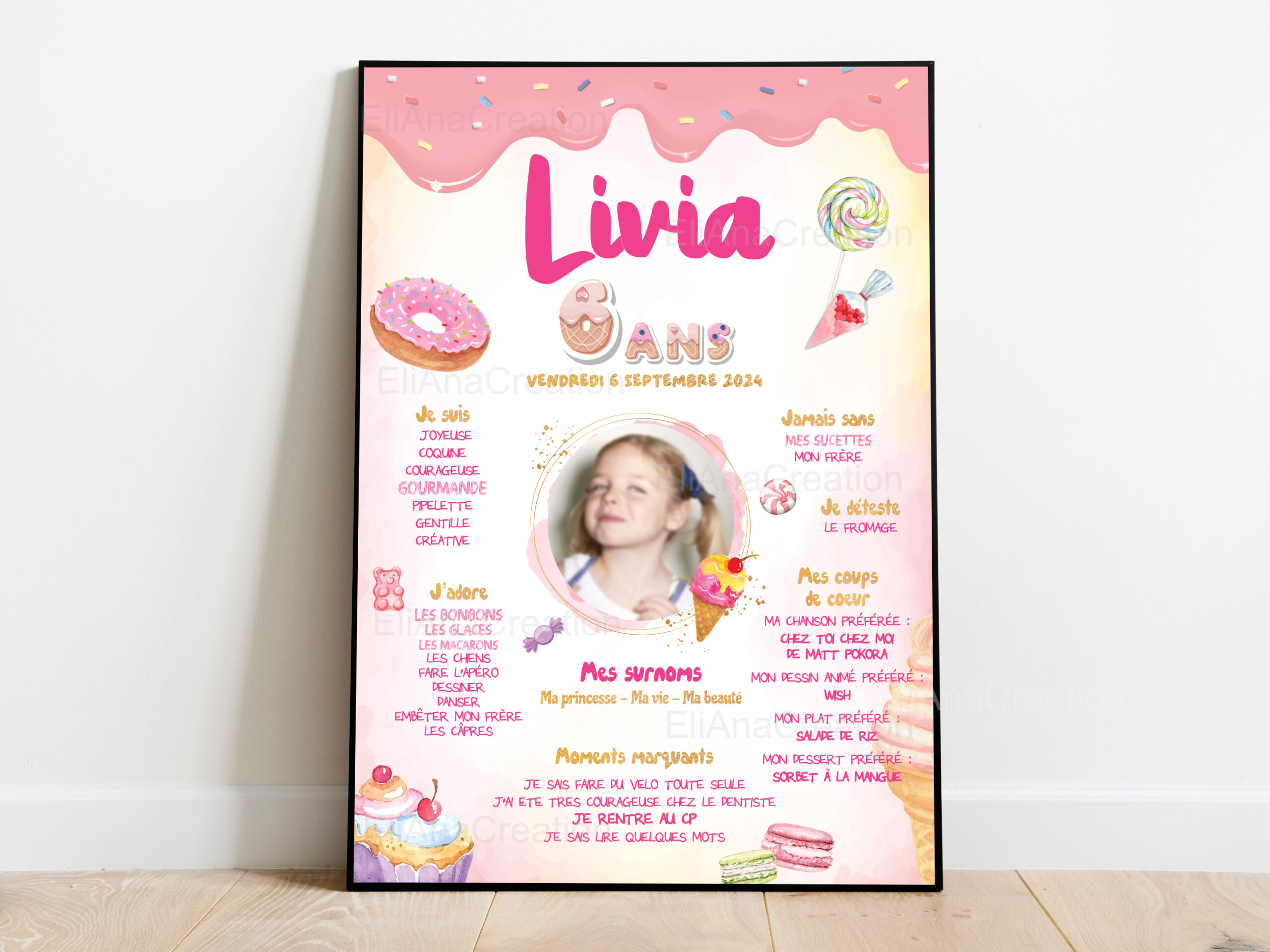 Affiche anniversaire - Thème Gourmandises