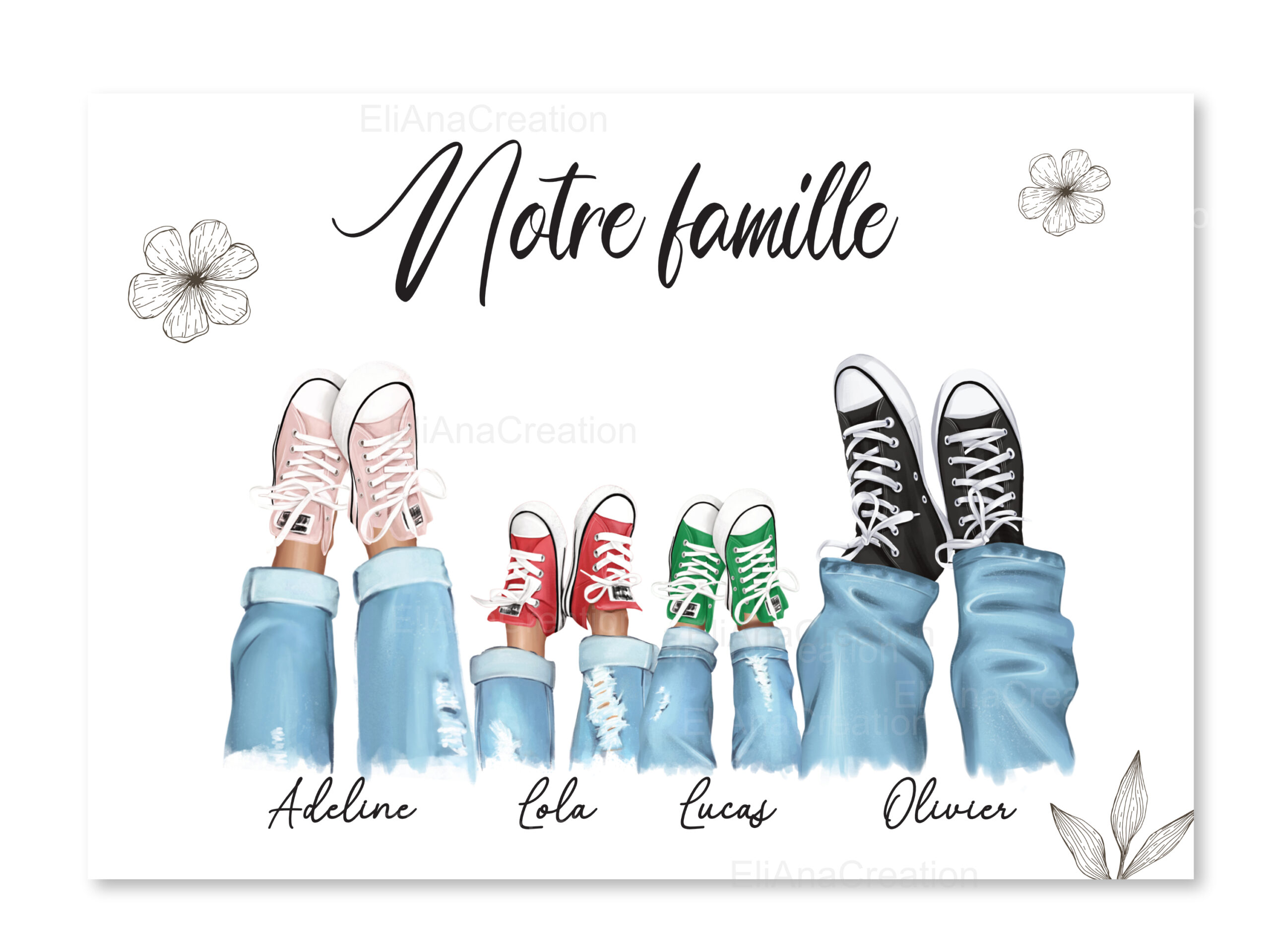 Affiche Famille - Thème Converse