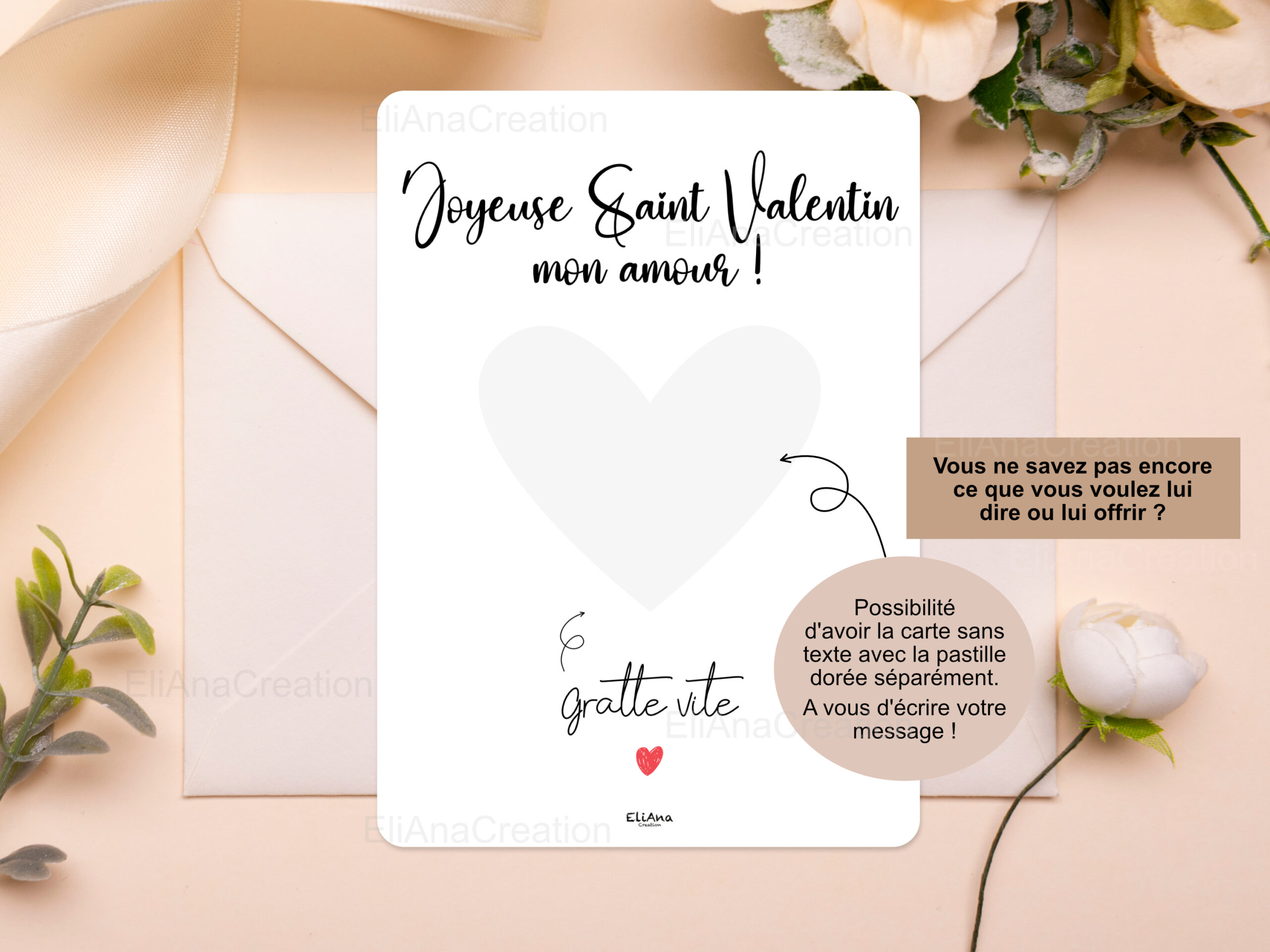 Carte à gratter - Saint Valentin
