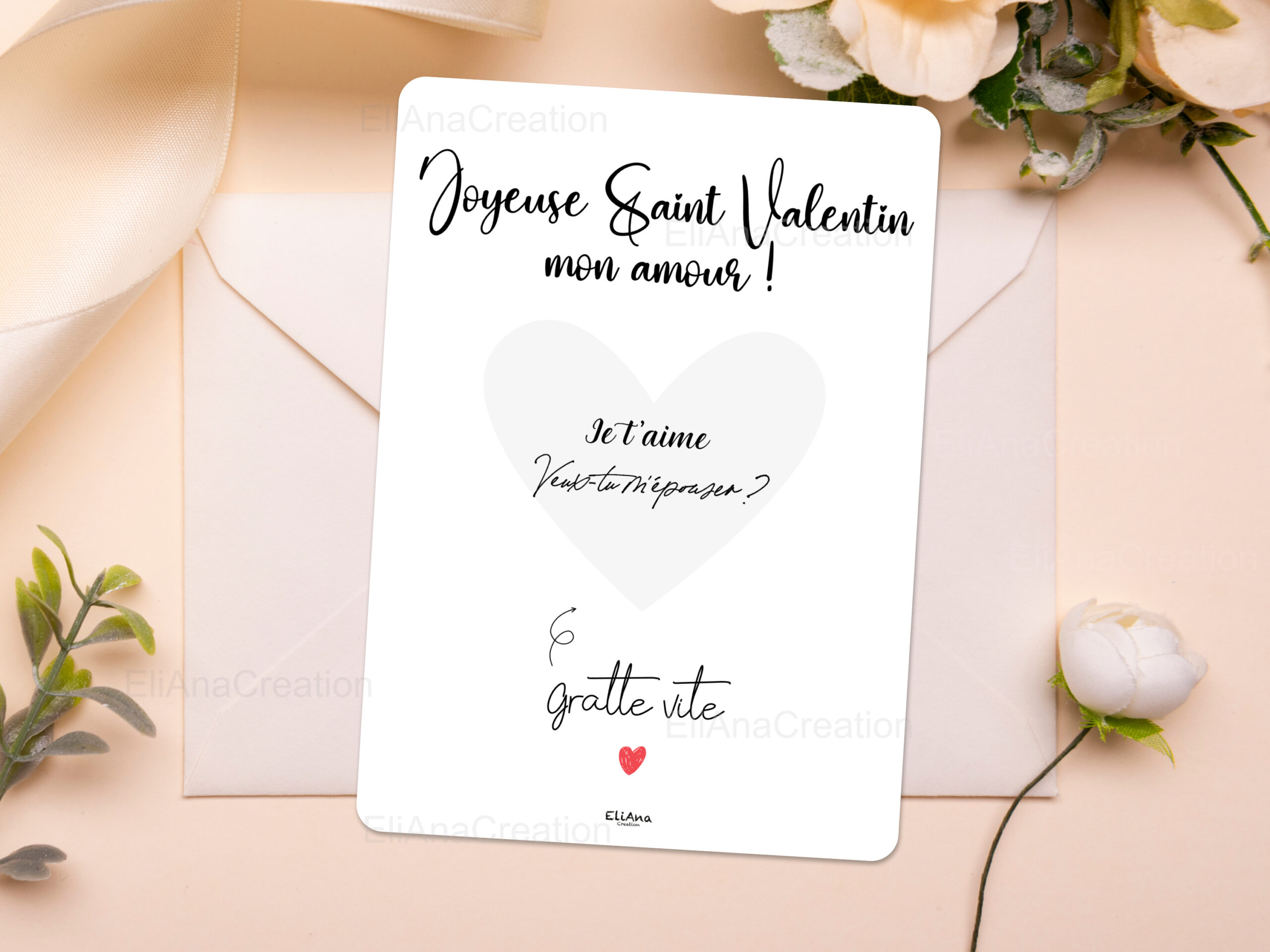 Carte à gratter - Saint Valentin