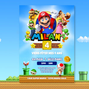 Invitation - Thème Mario