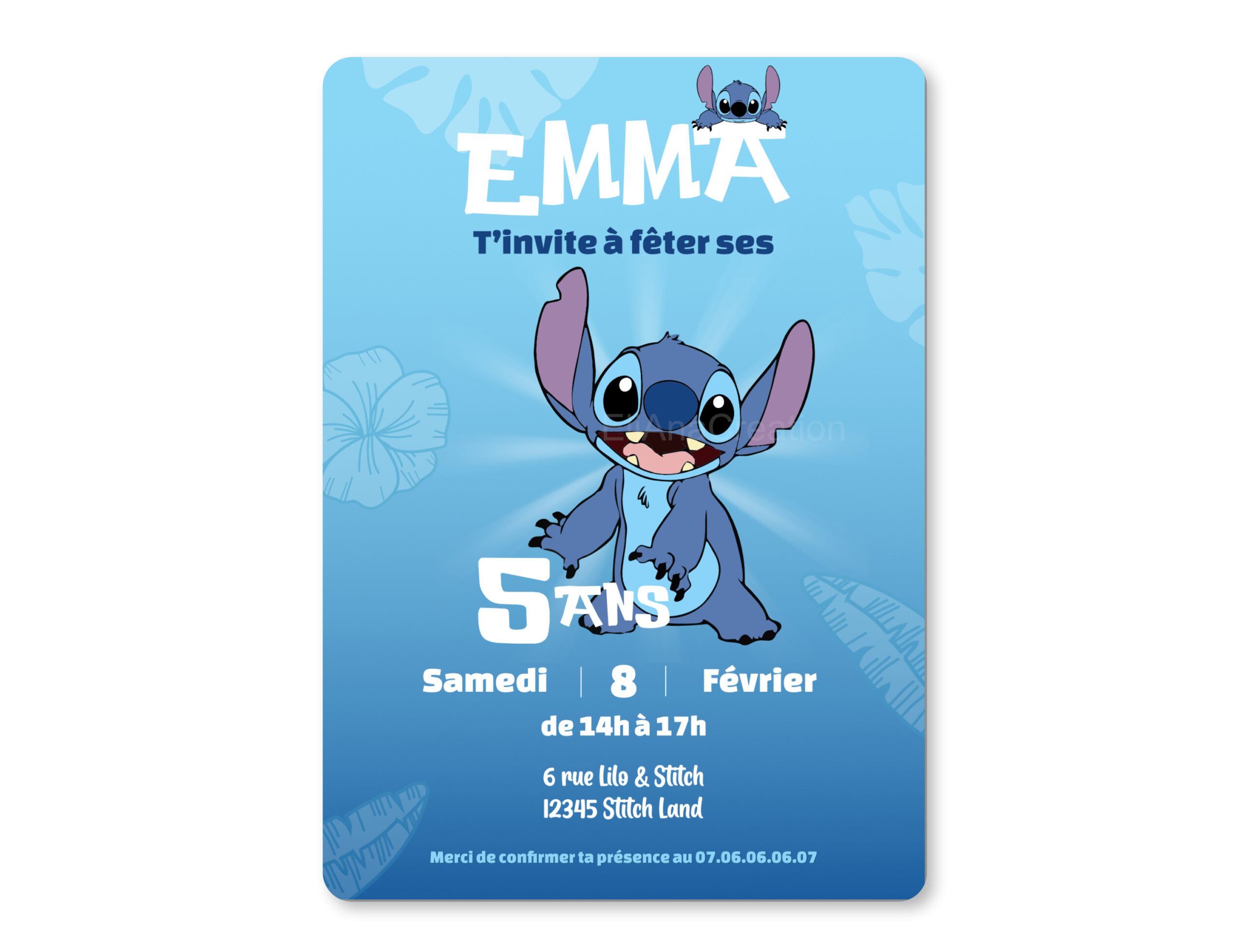 Invitation - Thème Stitch