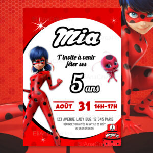 Invitation - Thème Miraculous