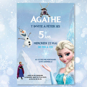 Invitation - Thème Reine des Neiges