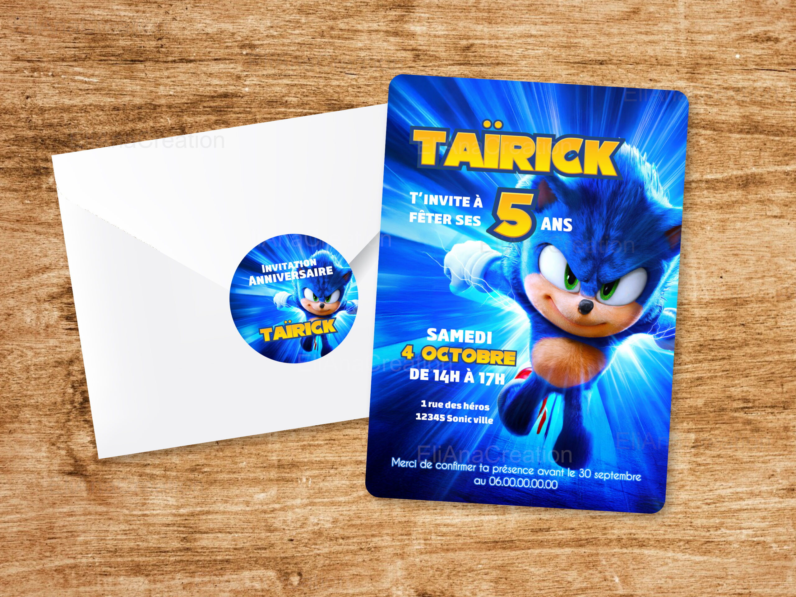 Invitation - Thème Sonic