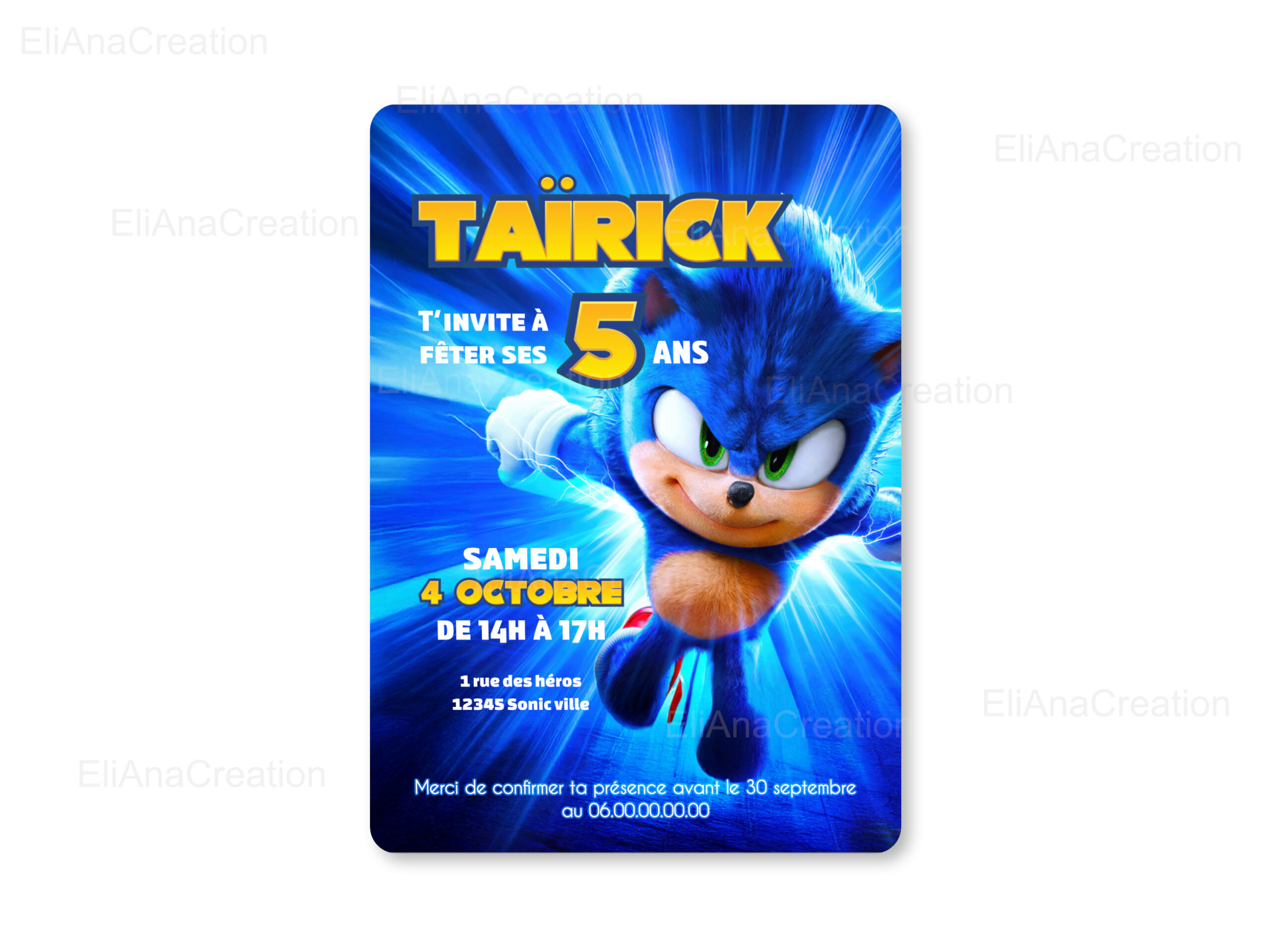 Invitation - Thème Sonic