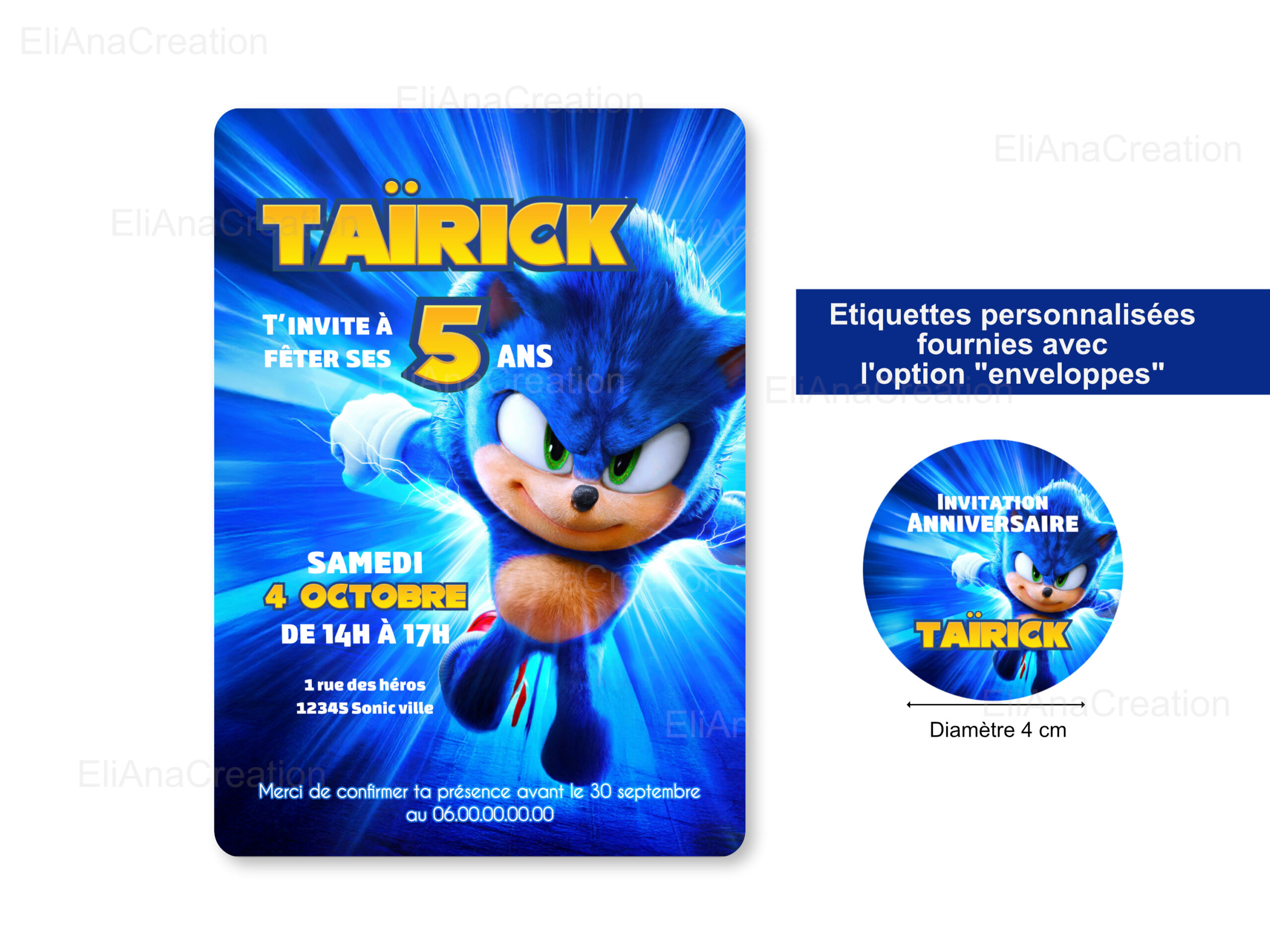 Invitation - Thème Sonic