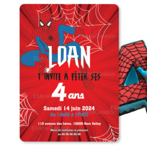 Invitation - Thème Spiderman