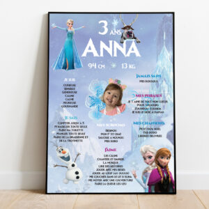 Affiche anniversaire - Thème Reine des Neiges