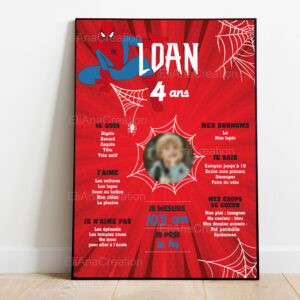Affiche anniversaire - Thème Spiderman