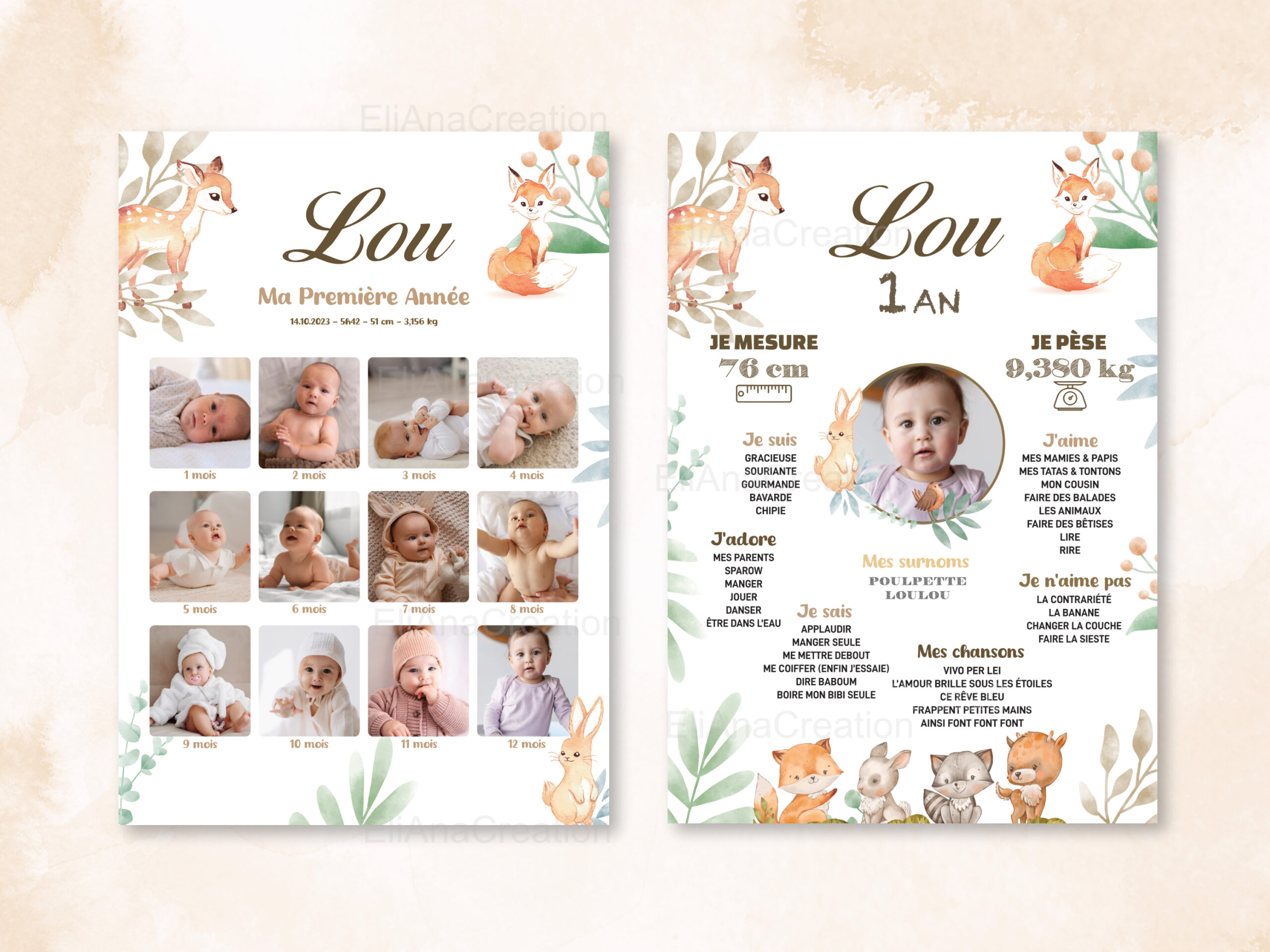 Affiche Ma Première Année Animaux de la Forêt