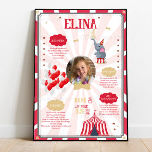 Affiche anniversaire - Thème Cirque