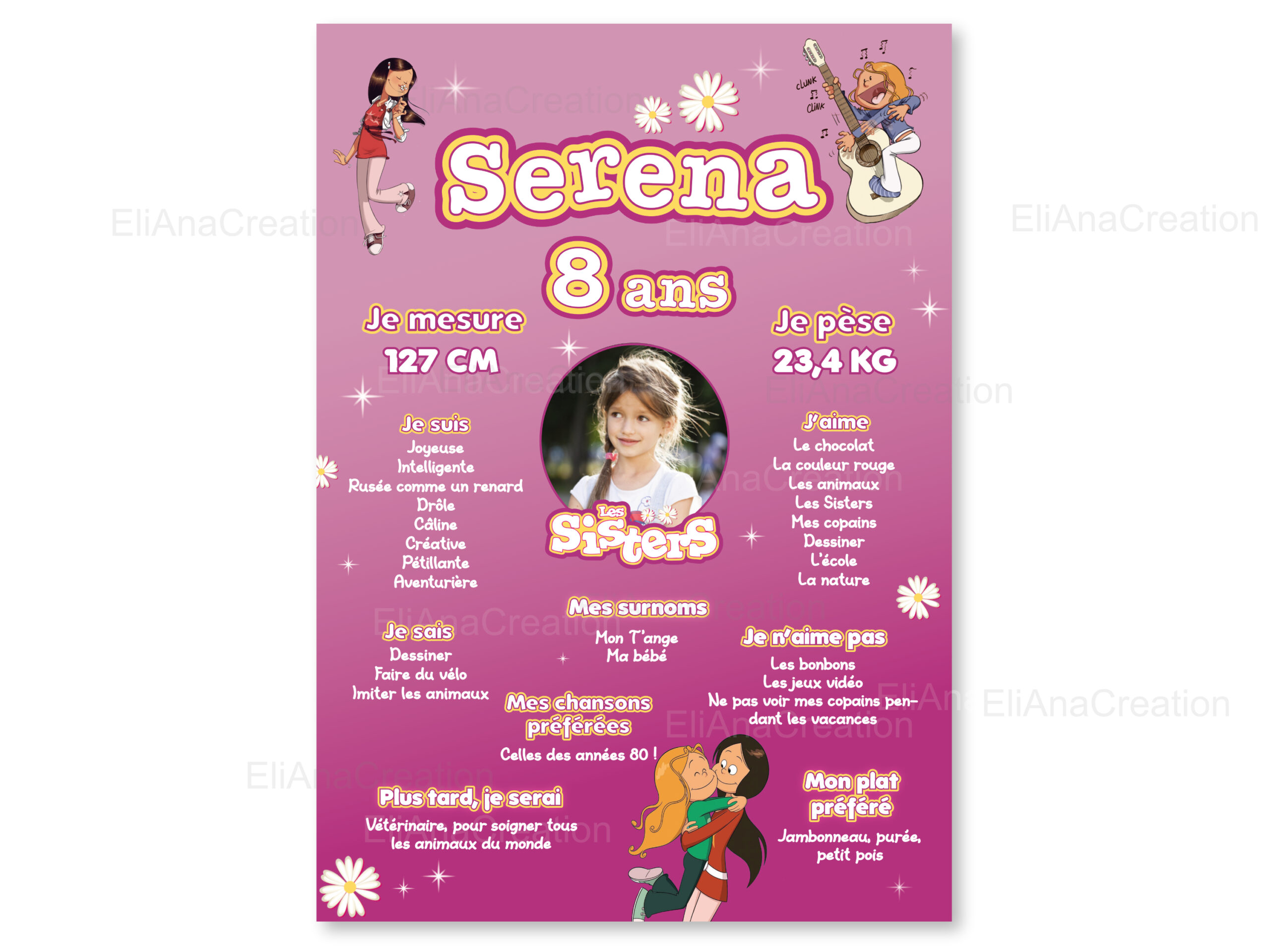 Affiche anniversaire - Thème Les Sisters