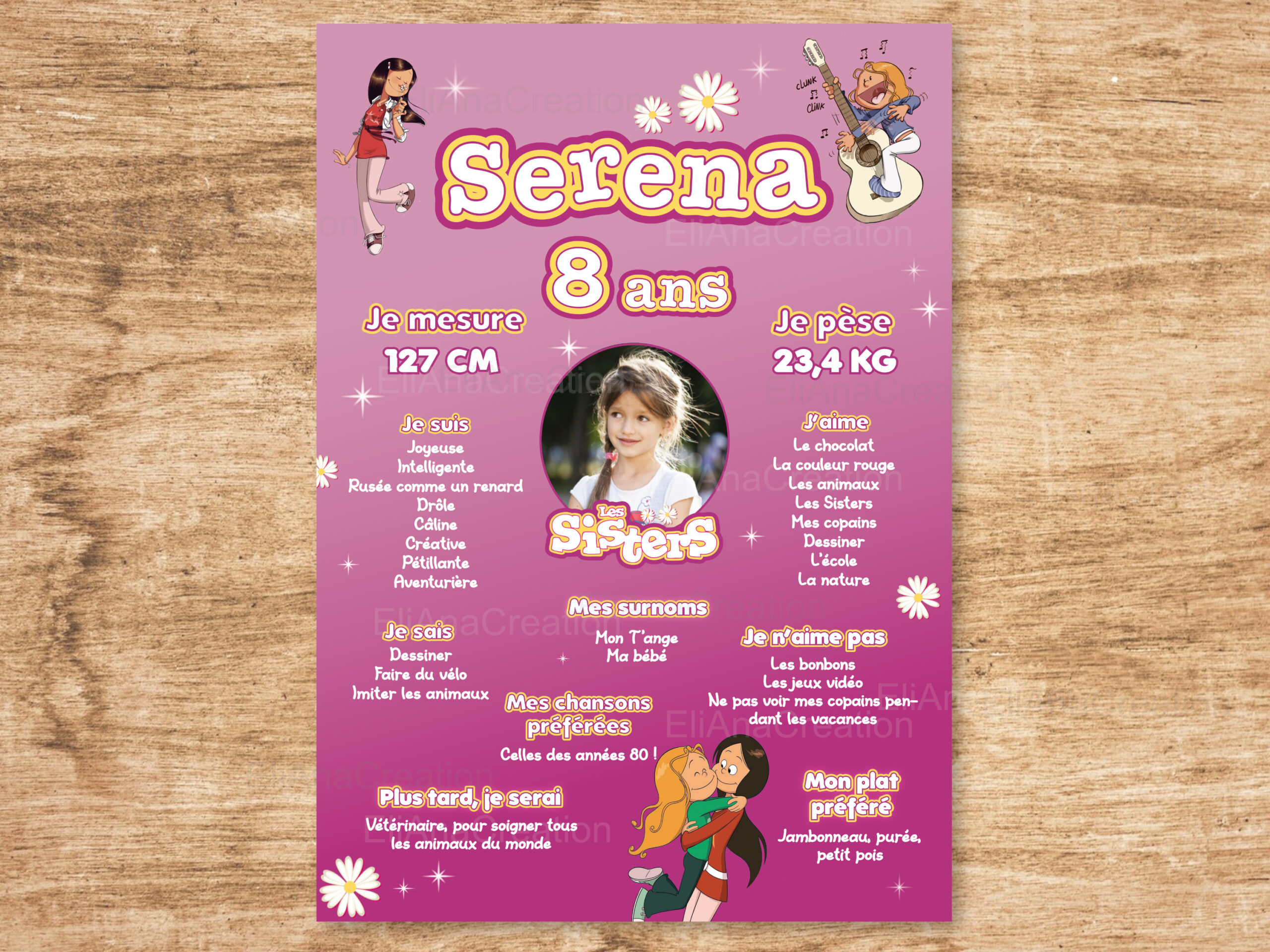 Affiche anniversaire - Thème Les Sisters